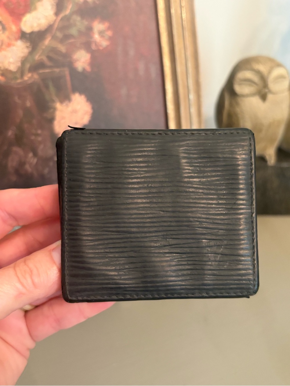 Louis Vuitton Black Epi Leather Square Coin Case